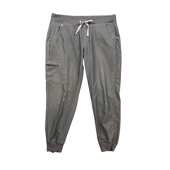 Figs Pants - Figs Joggers Womens M Medium Gray Zamora Scrub Stretch Cargo Drawstring Pants